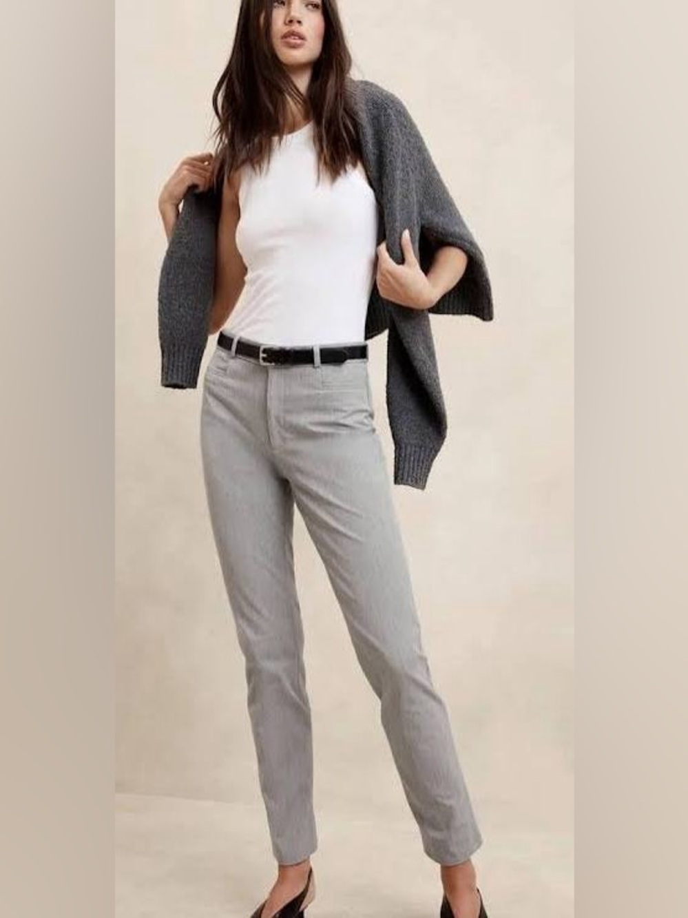Banana Republic Light Gray High Rise Sloan Pants
